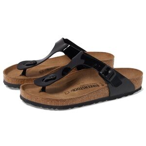 Birkenstock Black patent leather Gizeh Thong Sandals size 38